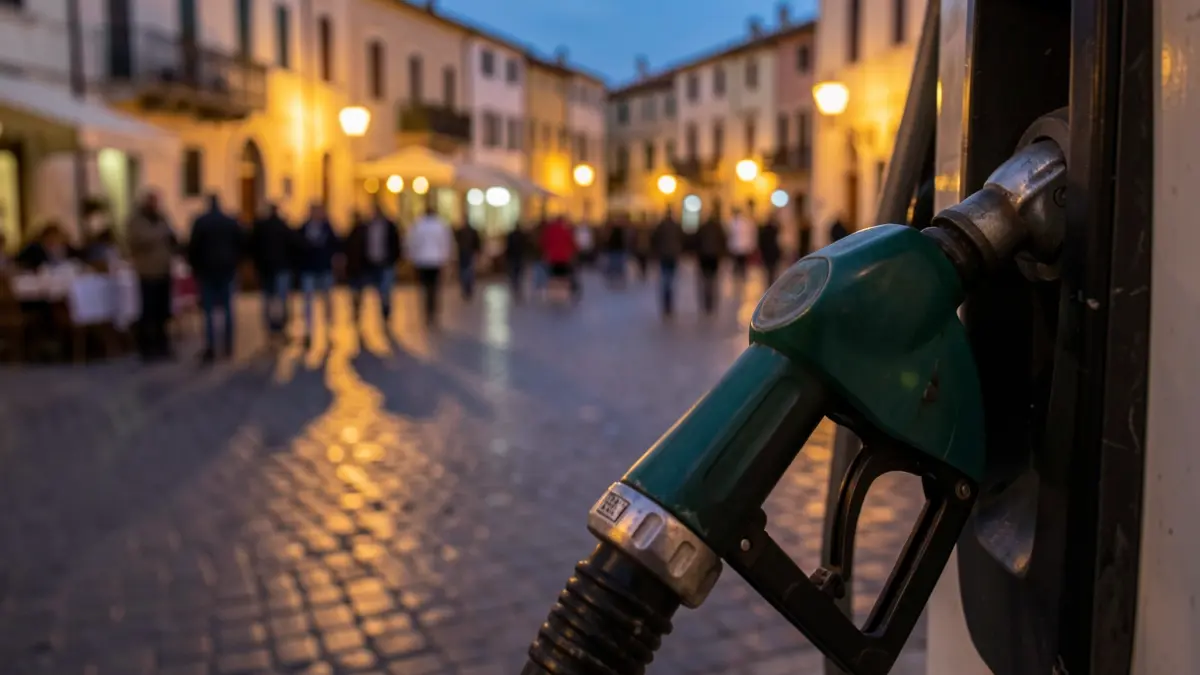 Imatge genèrica d'una gasolinera al capvespre.