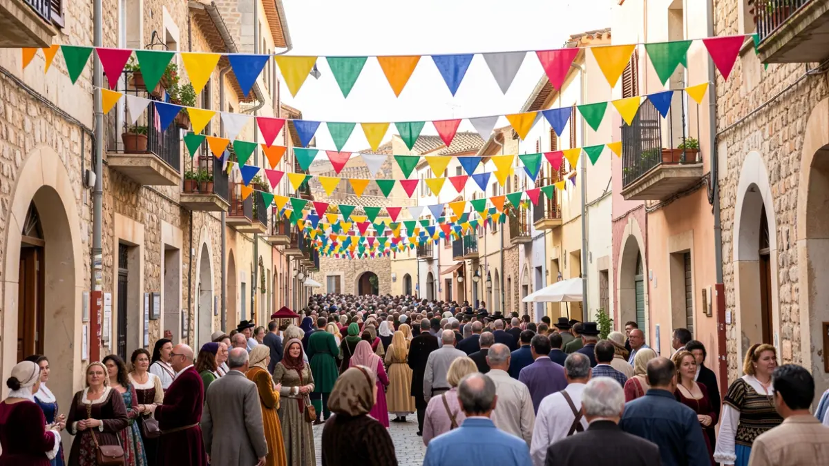 Imagen genérica de una fiesta de Moros y Cristianos en un pueblo mediterráneo.