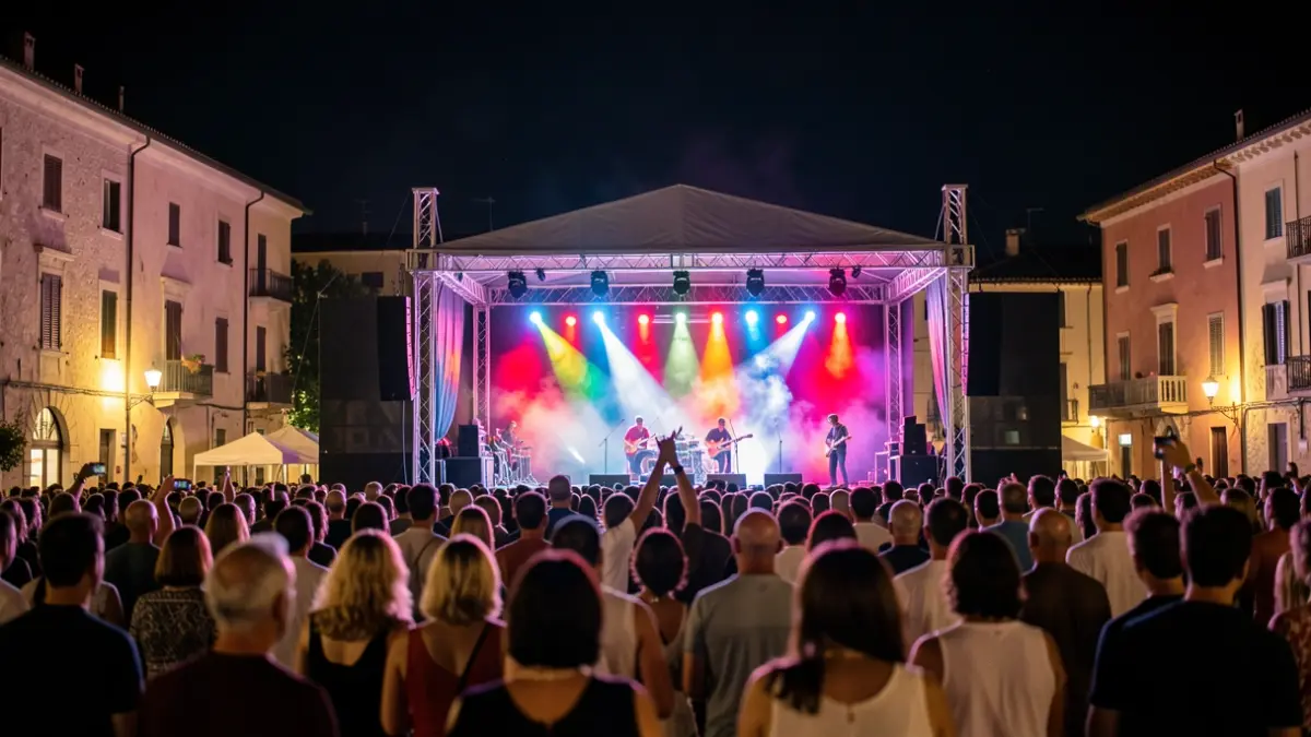 Generic image of an outdoor music festival at night.