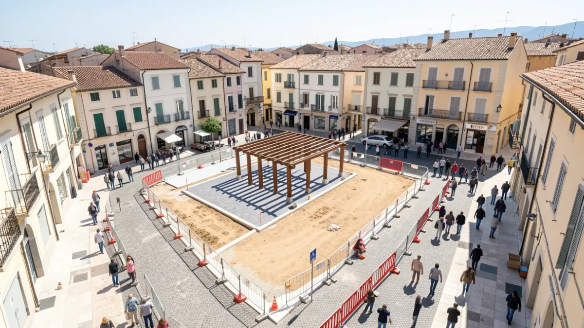 Generic image of an urban square under construction.