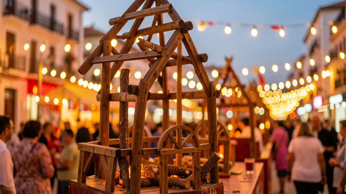 Imagen genérica de un racó de las Hogueras de Alicante con luces festivas.