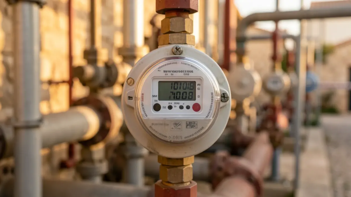 Generic image of a smart water meter in an industrial setting.