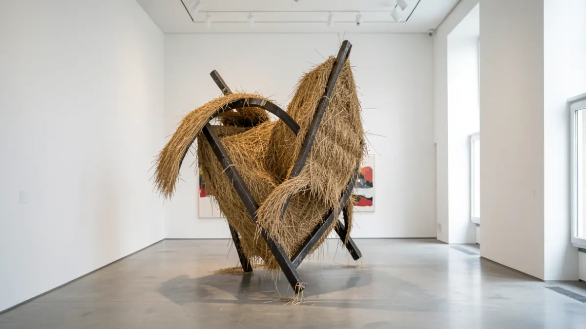 Generic image of a large contemporary artwork in a gallery.