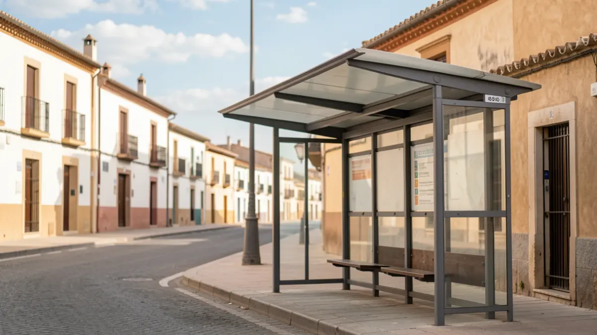 Generic image of a public transport stop in a Valencian town.