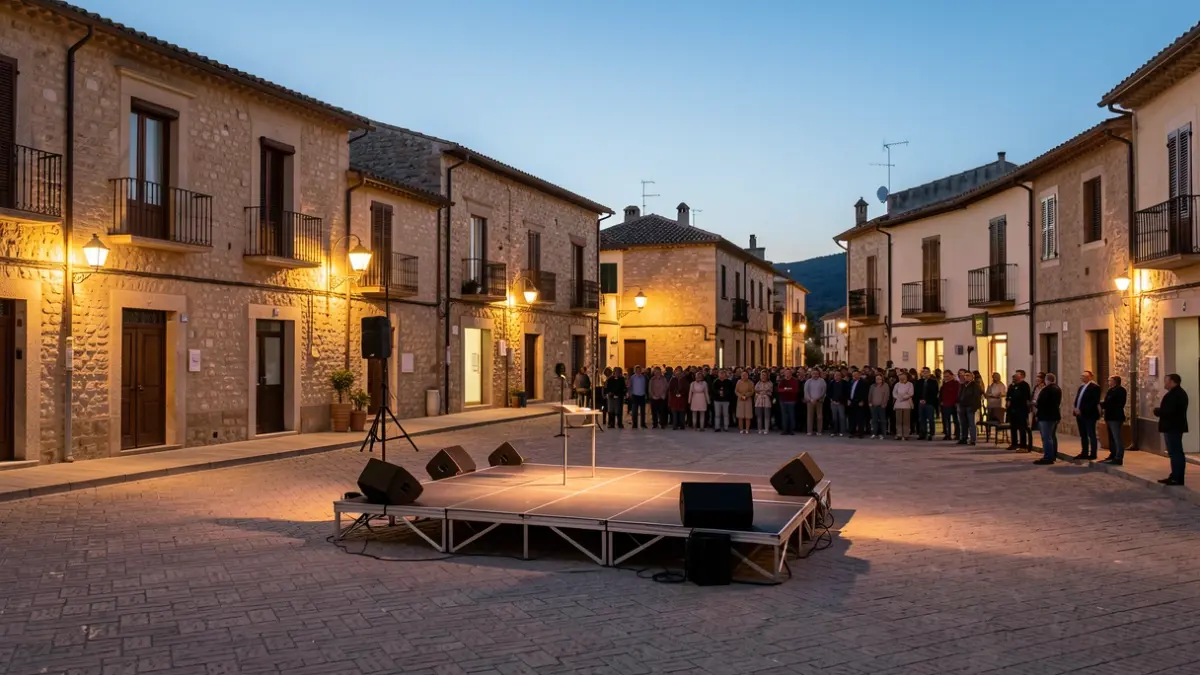 Generic image of Benaguasil's Main Square during the festival presentation.