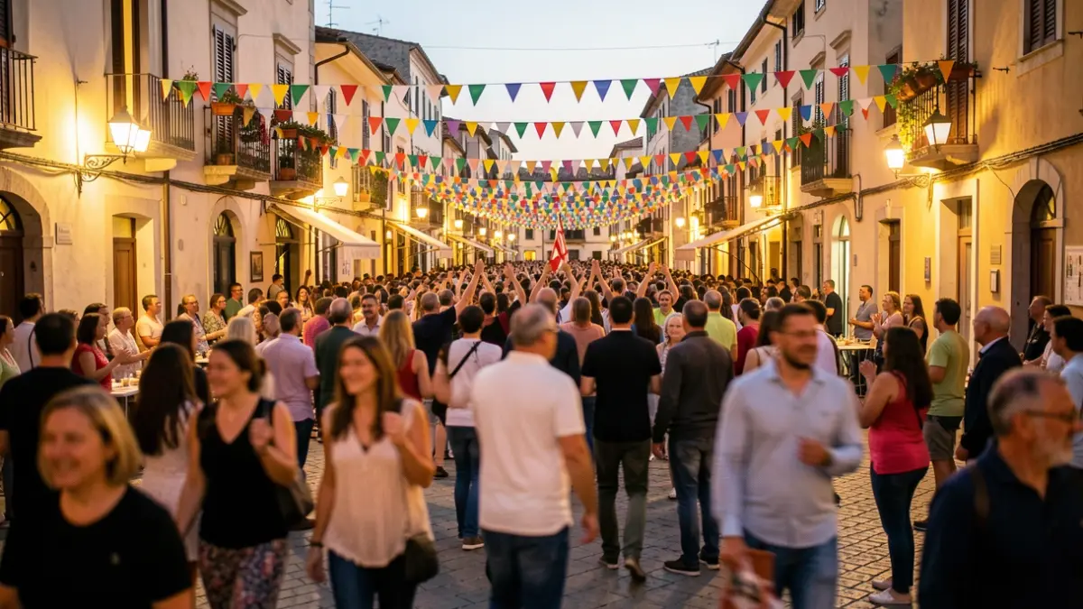 Imatge genèrica d'una desfilada de festes amb colorit i ambient nocturn.