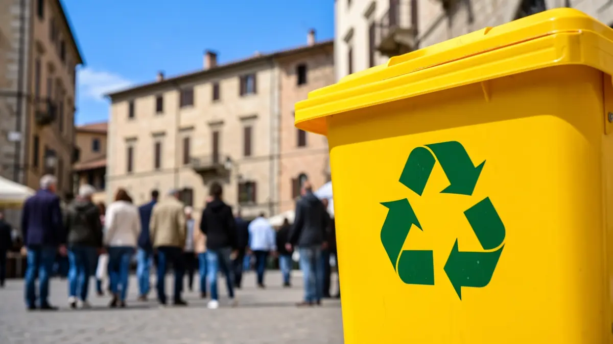 Imatge genèrica d'un contenidor groc de recollida selectiva.