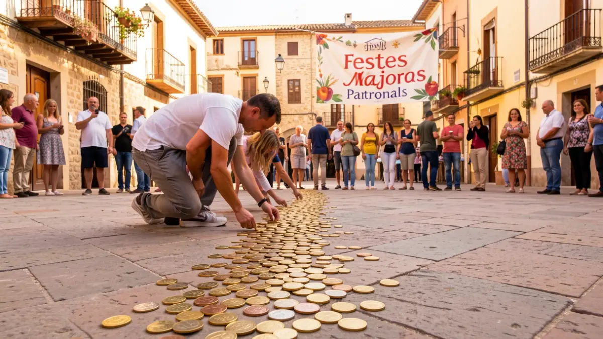 Generic image of a fundraising event for popular festivals in a Mediterranean square.