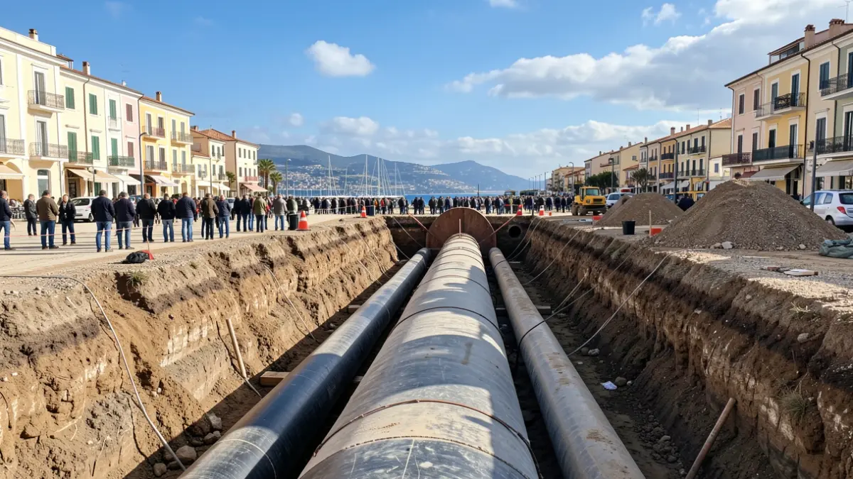 Gran Colector works in Burriana with underground piping.