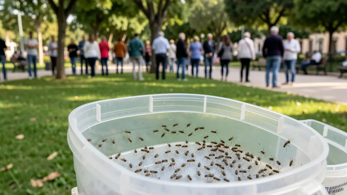 Generic image of a container for releasing sterile insects in a park.