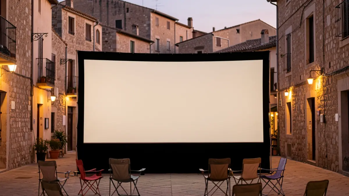 Generic image of an outdoor cinema screening in the old town of Villajoyosa.