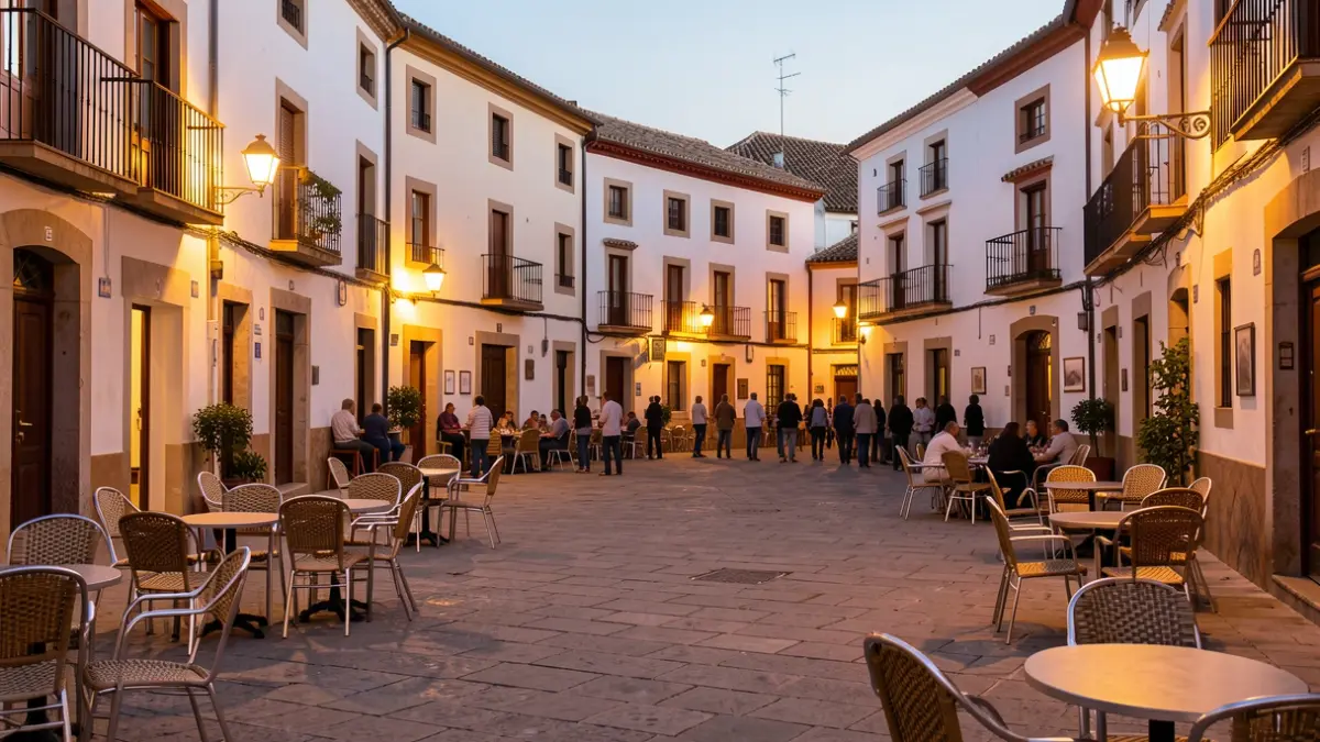 Imagen genérica de una plaza de pueblo valenciano al atardecer.