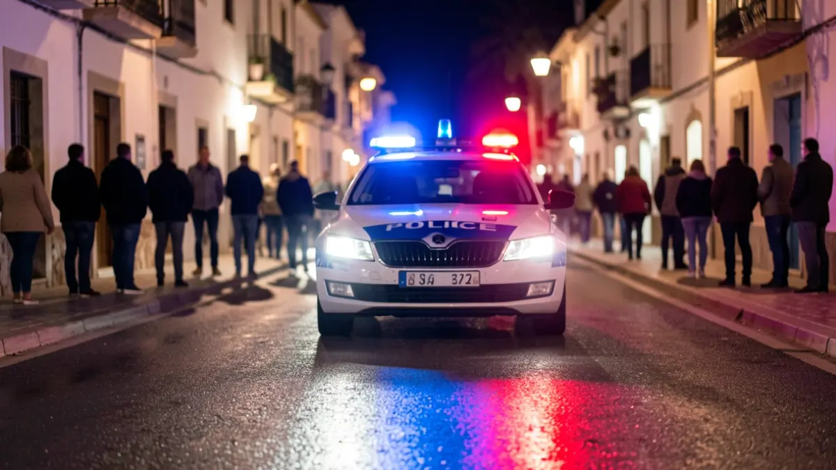 Generic image of police lights reflecting on wet asphalt at night.