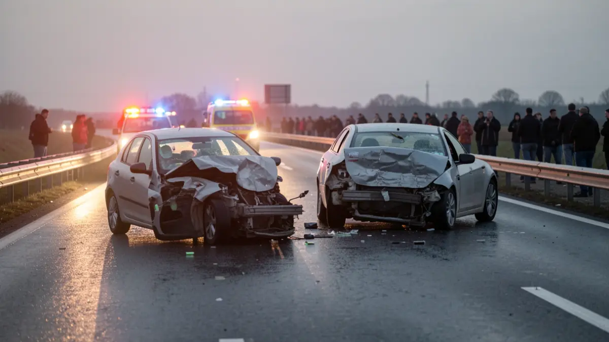 Generic image of a traffic accident on a highway.