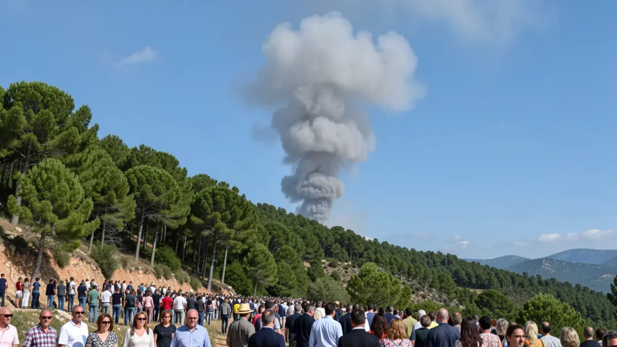 Imatge genèrica de fum d'un incendi forestal a l'Alt Palància.