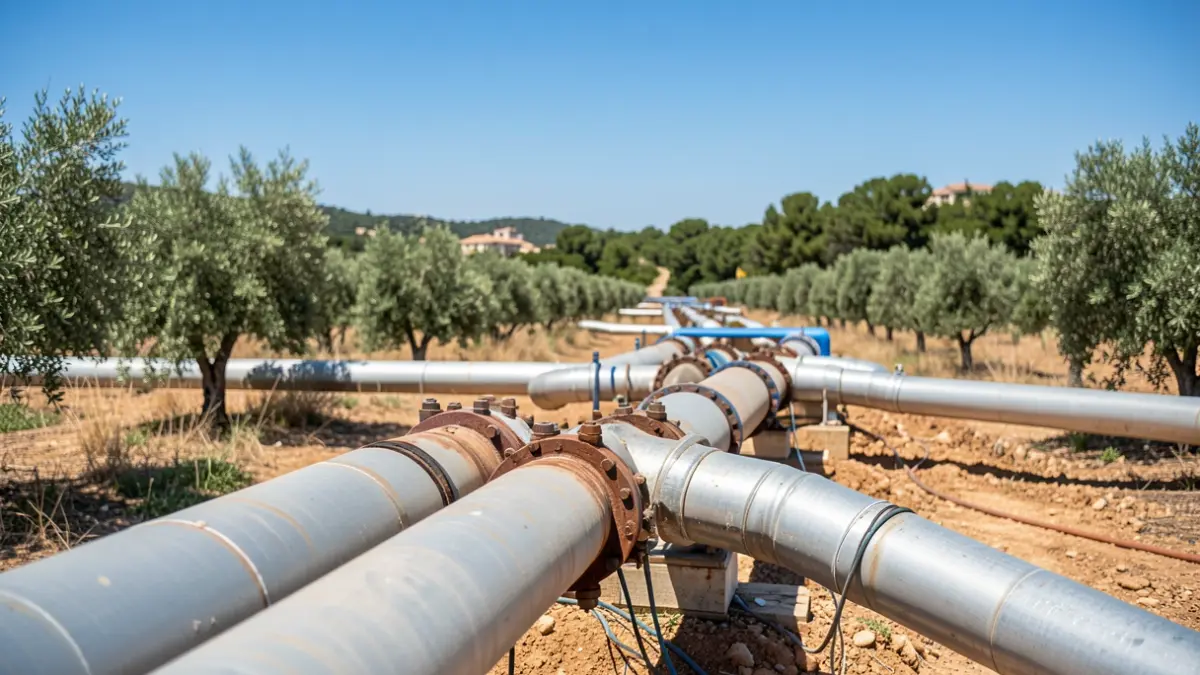 Repair work on water infrastructure in Pedralba.