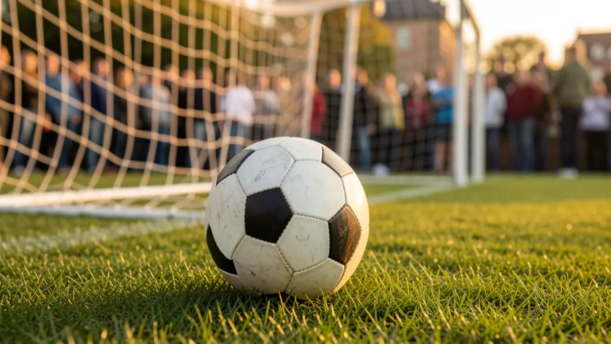 Generic image of a soccer ball on grass.