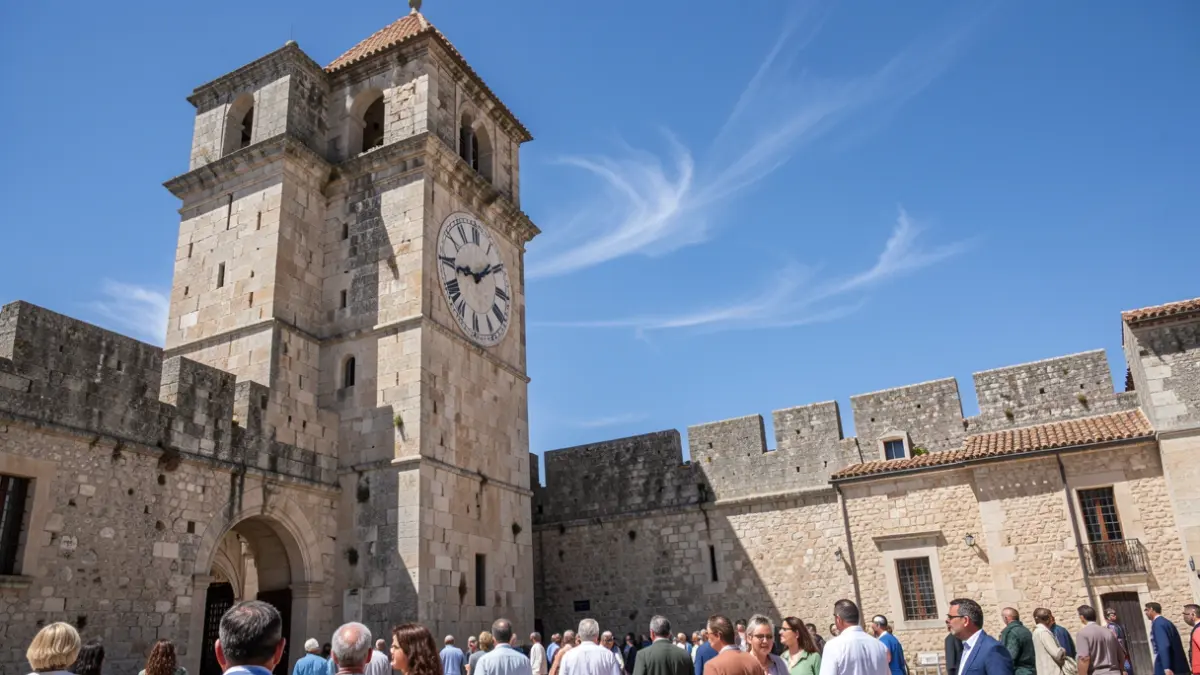 Imagen genérica de la torre del reloj de un castillo antiguo.