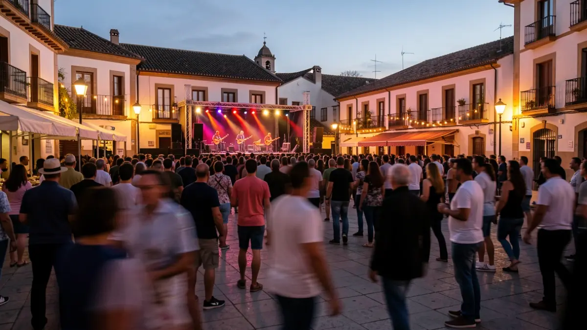 Generic image of an outdoor music festival with people enjoying a performance.