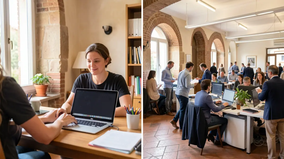 Generic image of teleworking and office in the Valencian Community.