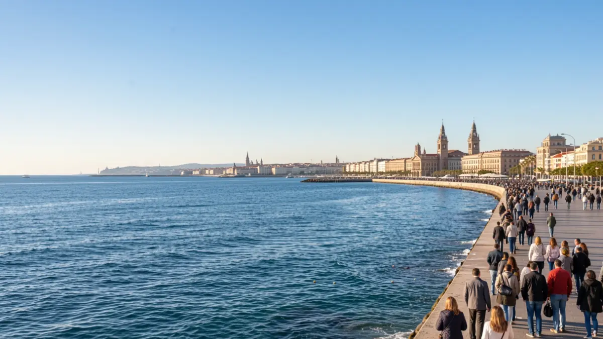 Generic image of clear sky and sea in Valencia.