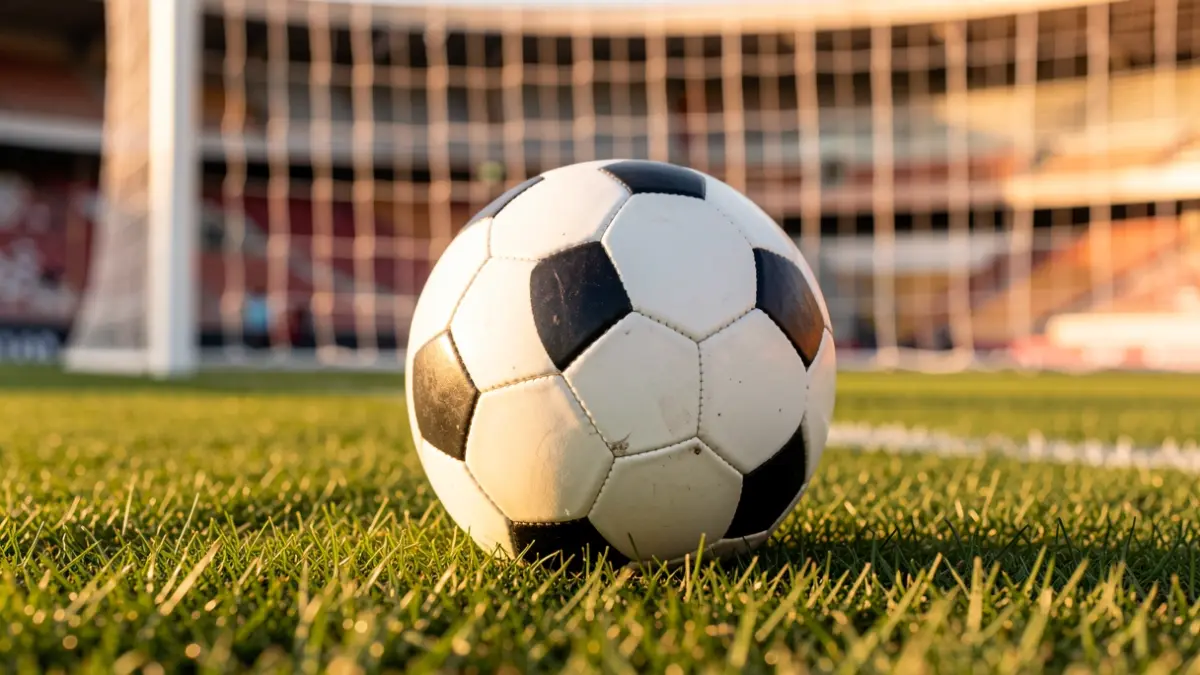 Generic image of a soccer ball on a field.