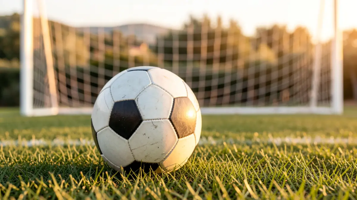 Generic image of a soccer ball on grass.