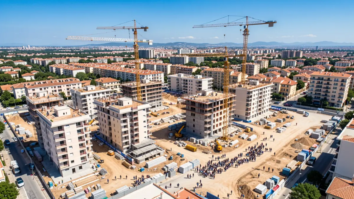 Imatge genèrica de construcció d'habitatges en una ciutat mediterrània.