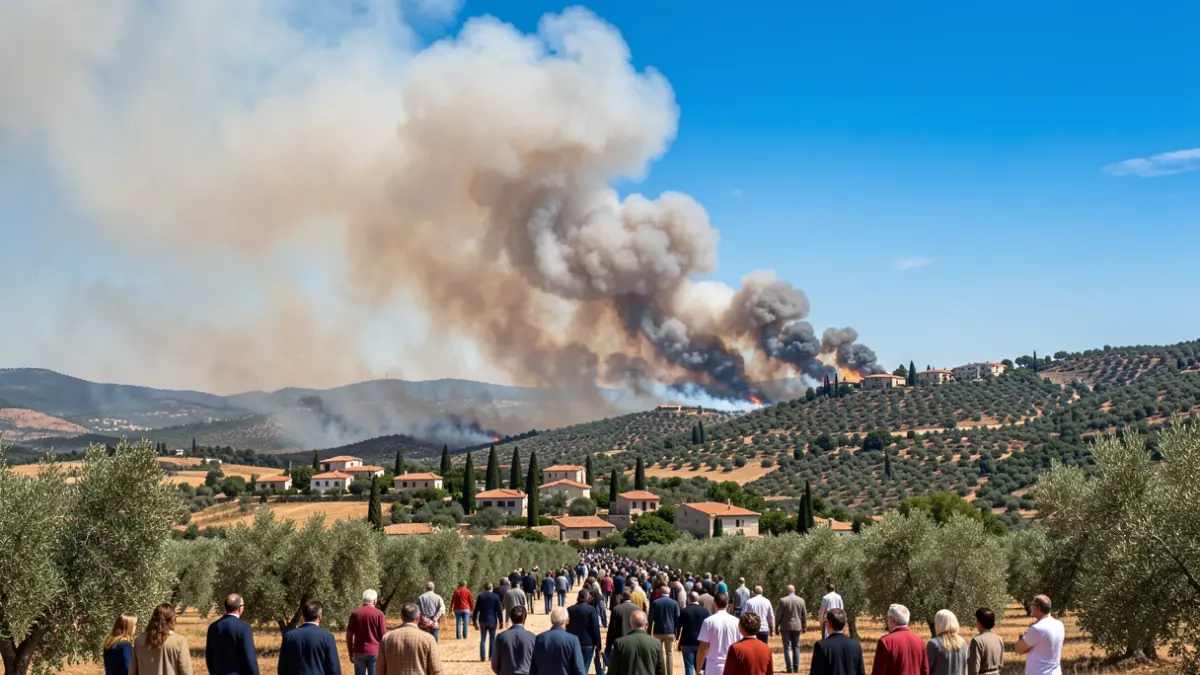 Generic image of a wildfire in the Mediterranean countryside.