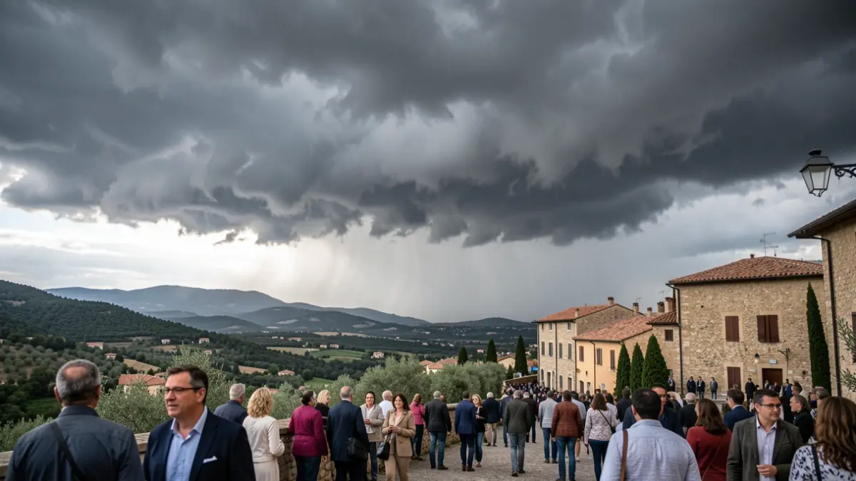 Imatge genèrica de núvols de tempesta sobre un paisatge mediterrani.