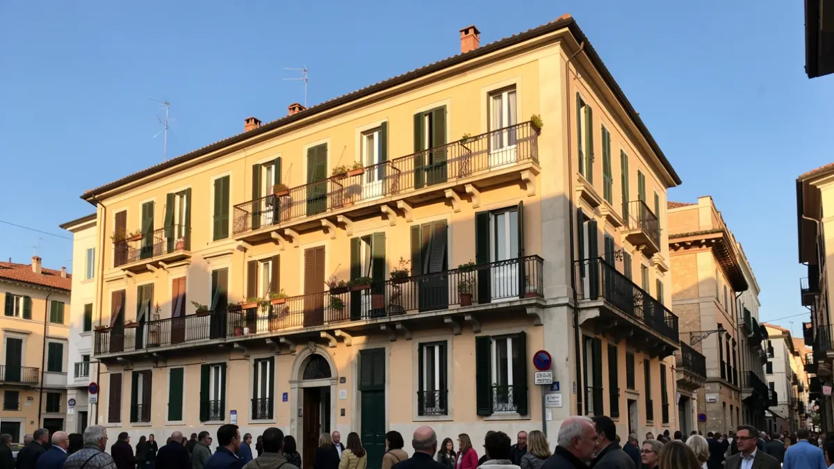 Generic image of a Mediterranean apartment building with balconies.