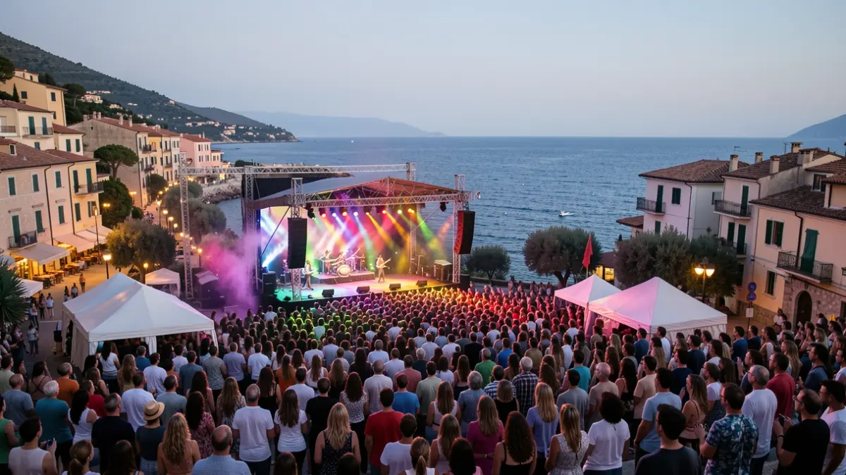 Imagen genérica de un festival de música en la costa mediterránea al atardecer.