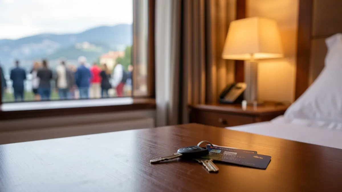 Imagen genérica de una habitación de hotel con vistas al mar.