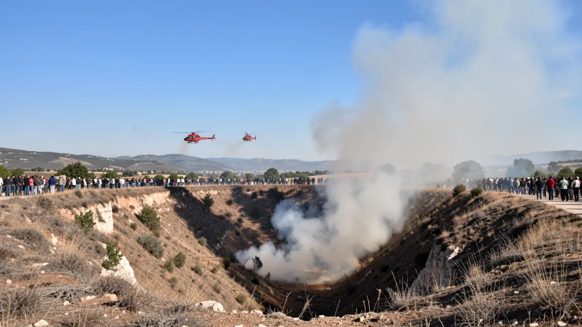 Imatge genèrica de fum d'un incendi en un barranc.