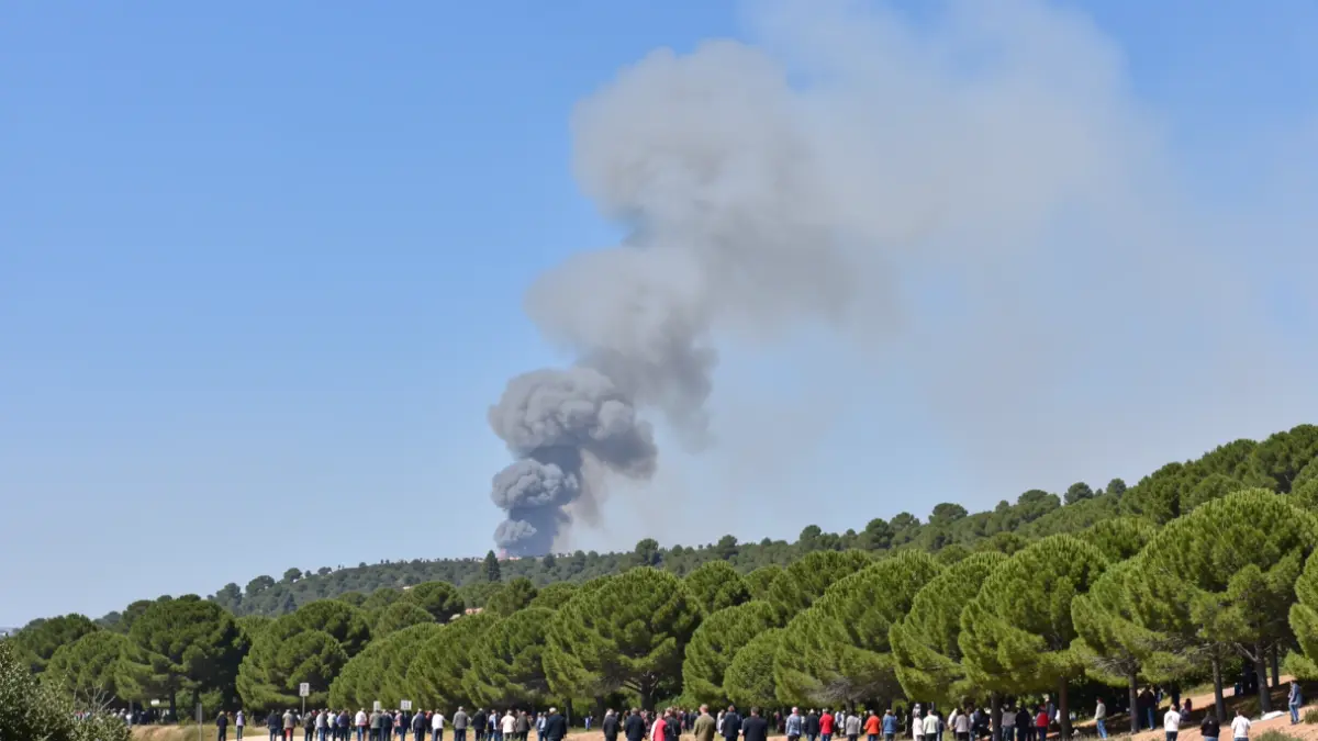 Imatge genèrica de fum d'incendi forestal a la Comunitat Valenciana.