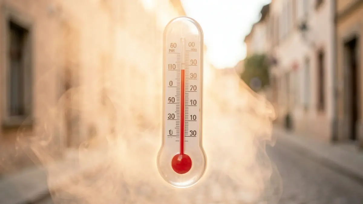 Imatge genèrica de termòmetre marcant alta temperatura amb efecte de calor.
