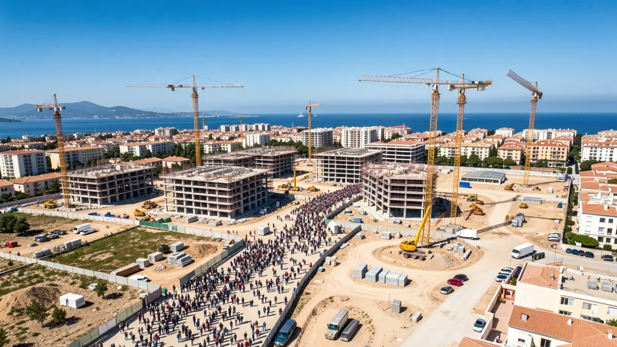 Generic image of construction areas on the Mediterranean coast.