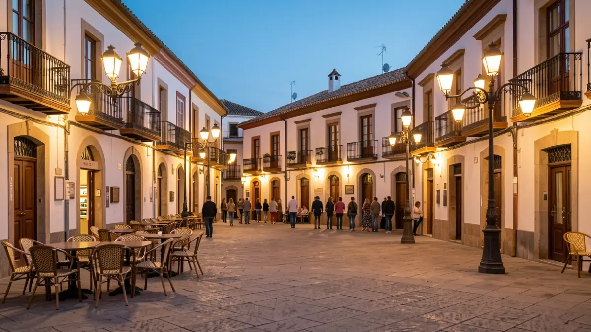 Generic image of a Valencian town square at dusk.