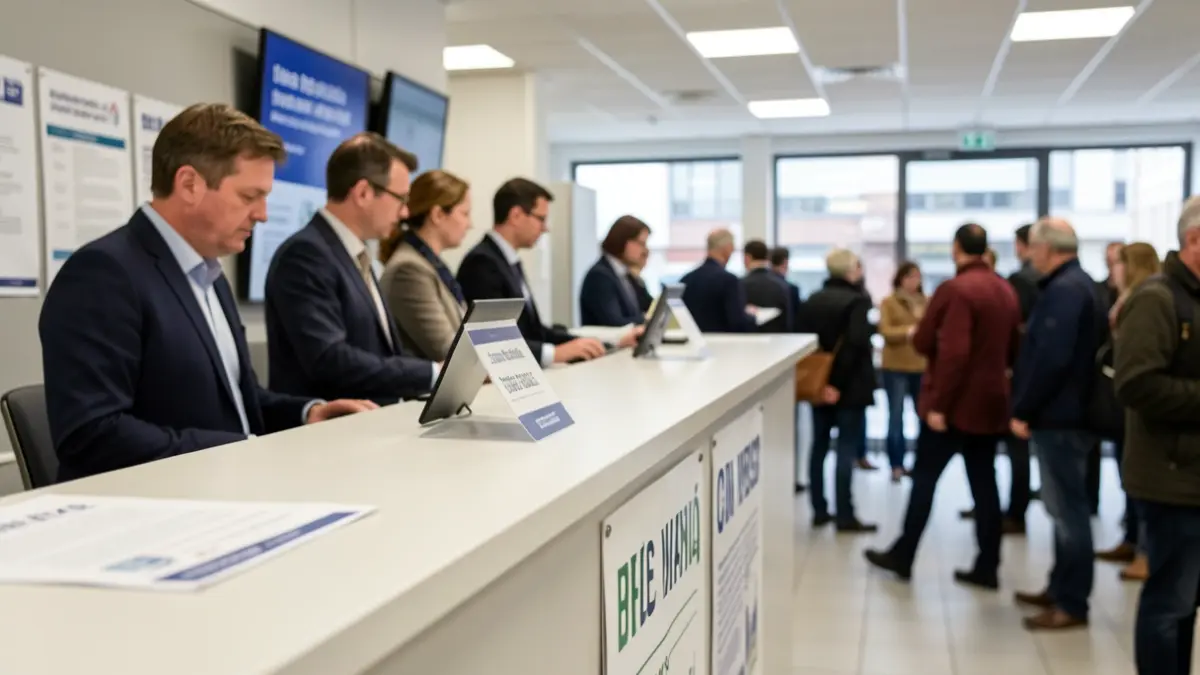 Generic image of an employment office counter.