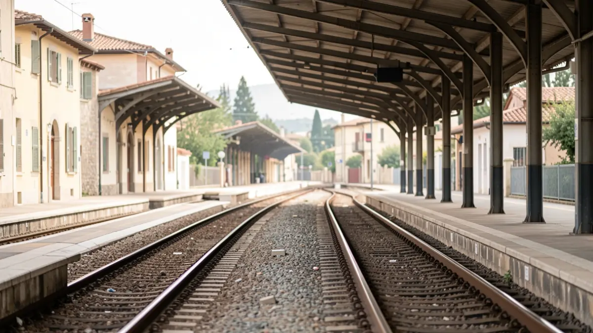 Imagen genérica de un andén de metro vacío con las vías perdiéndose en la distancia.