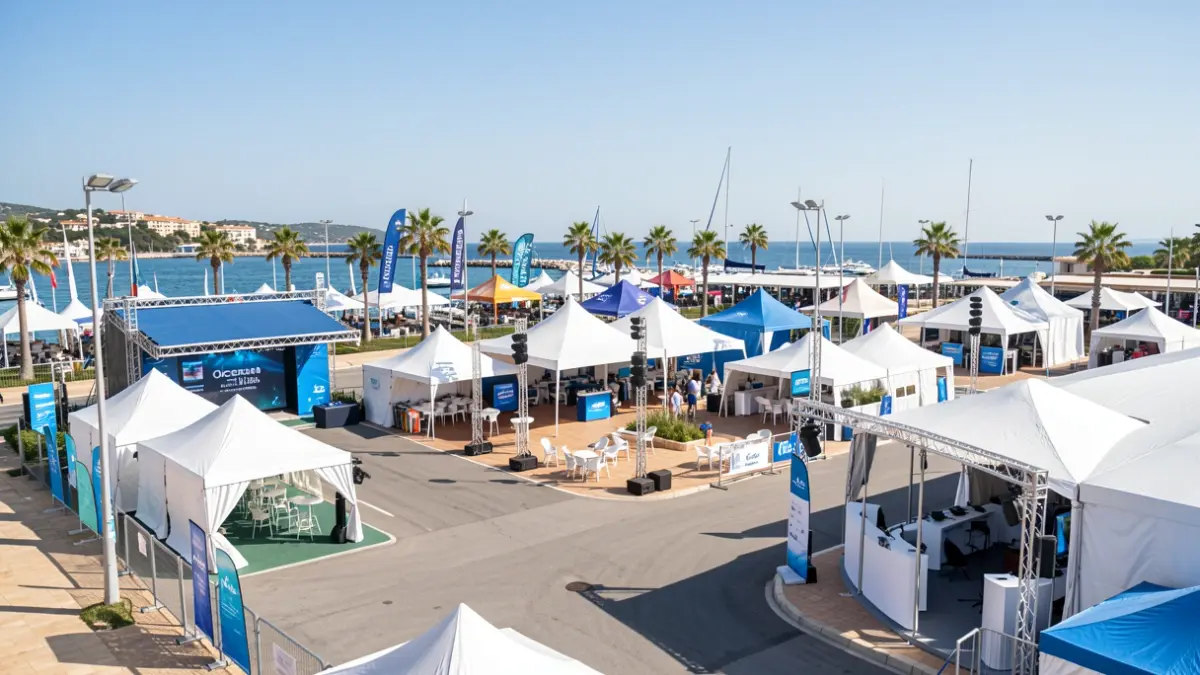 Generic image of the Ocean Live Park with tents and structures for The Ocean Race in Alicante.