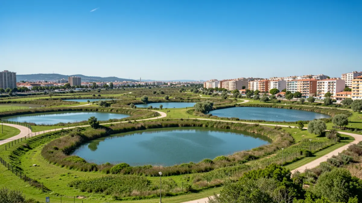 Imatge genèrica del parc La Marjal a Alacant, amb zones verdes i d'aigua.