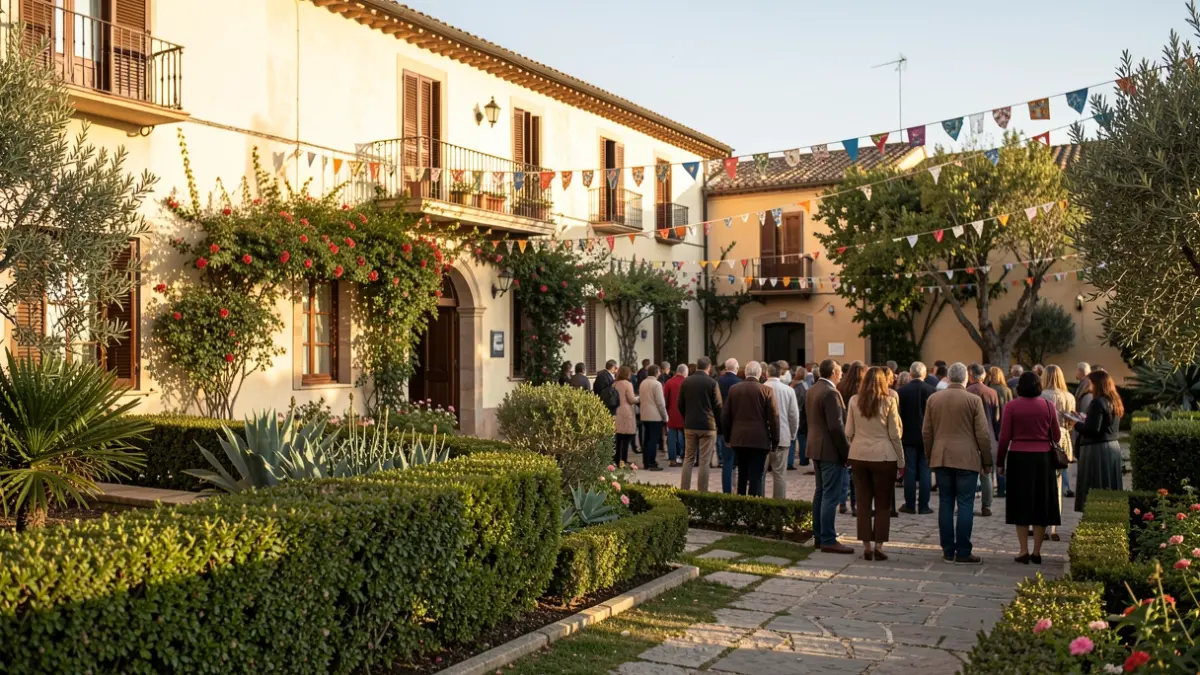 Imatge genèrica dels jardins d'un centre assistencial municipal a la Vila Joiosa amb decoració festiva.