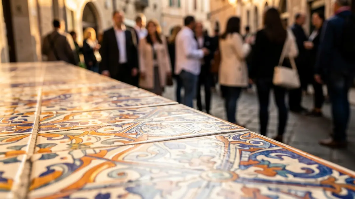 Generic image of ceramic tiles with detailed patterns.