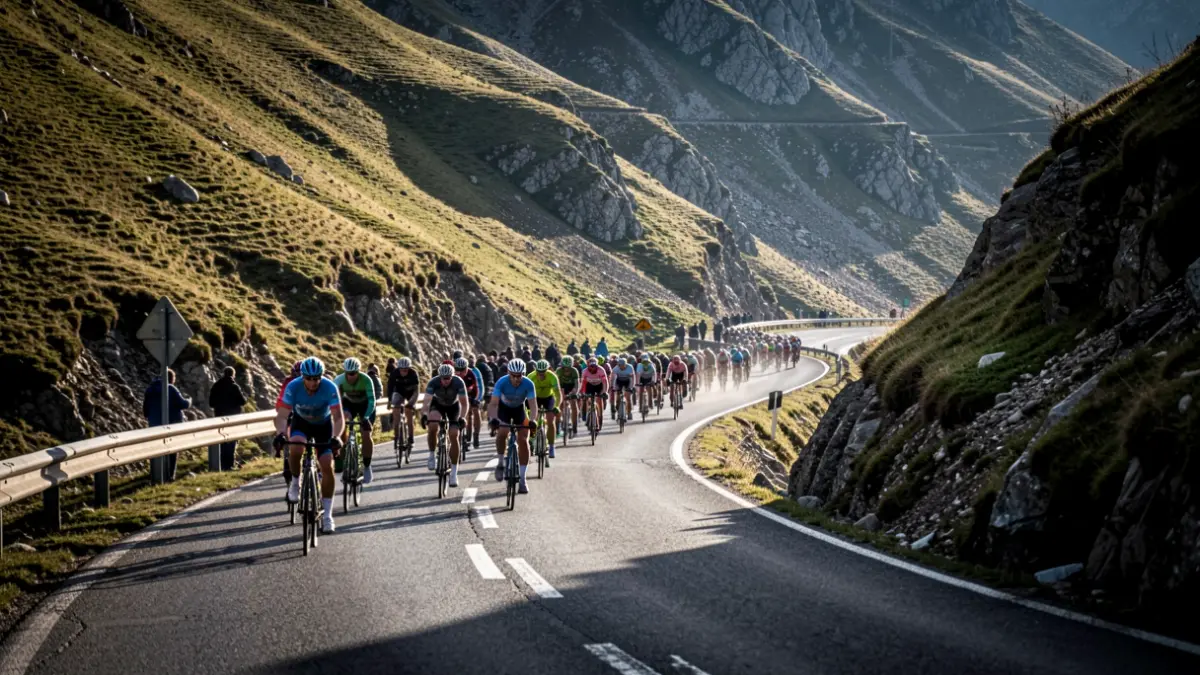 Imagen genérica de una etapa de montaña de la Vuelta a España con ciclistas.