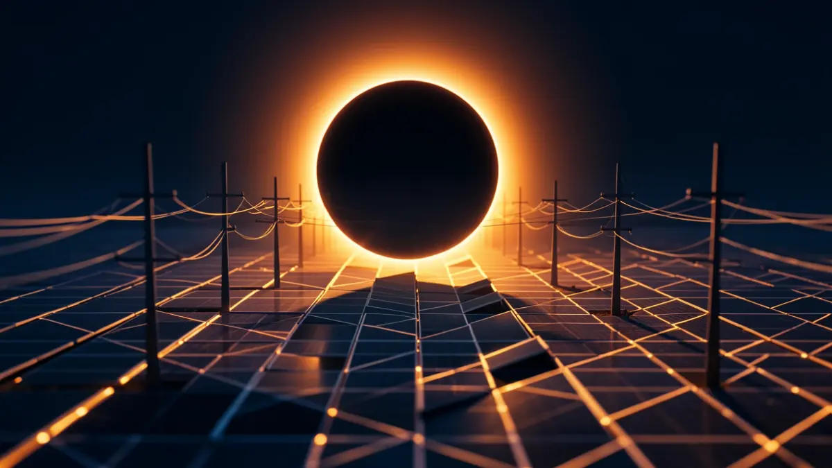 Generic image of a solar eclipse affecting the electrical grid.