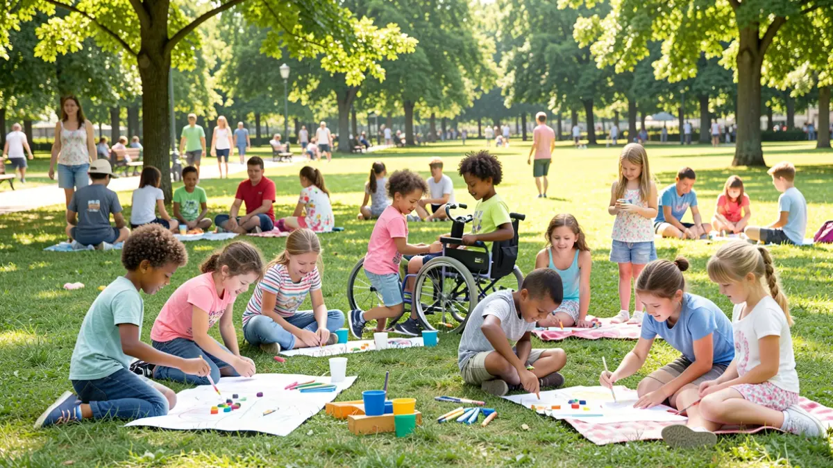 Imagen genérica de un grupo diverso de niños participando en actividades de verano.