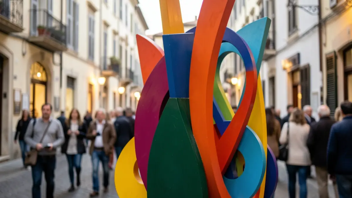 Imatge genèrica d'una instal·lació d'art contemporani en un entorn urbà.