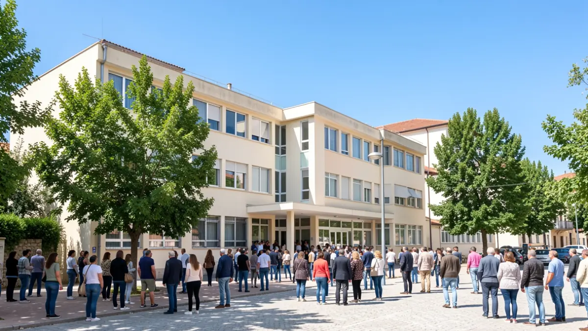 Imagen genérica de un instituto público en un entorno mediterráneo.
