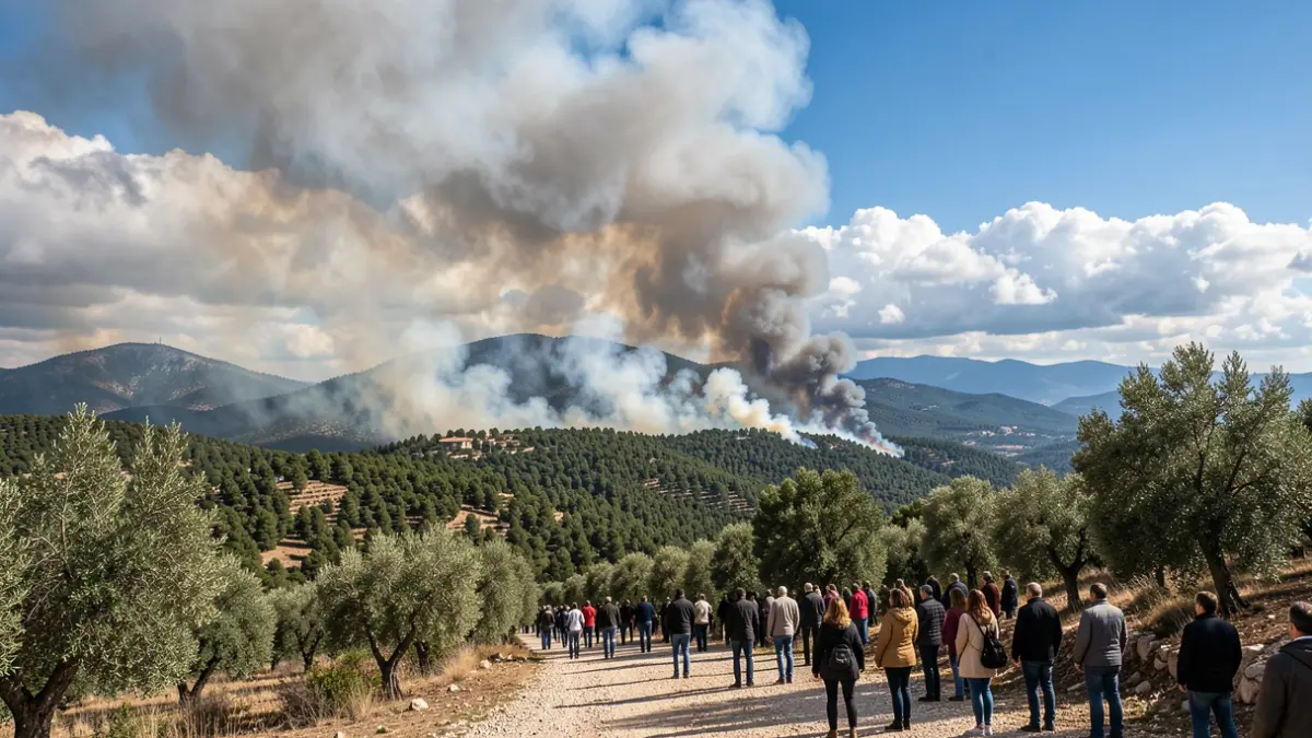Generic image of a forest fire in the Serra Calderona.
